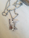 Minnesota style stamped necklace on a 24" stainless steel chain