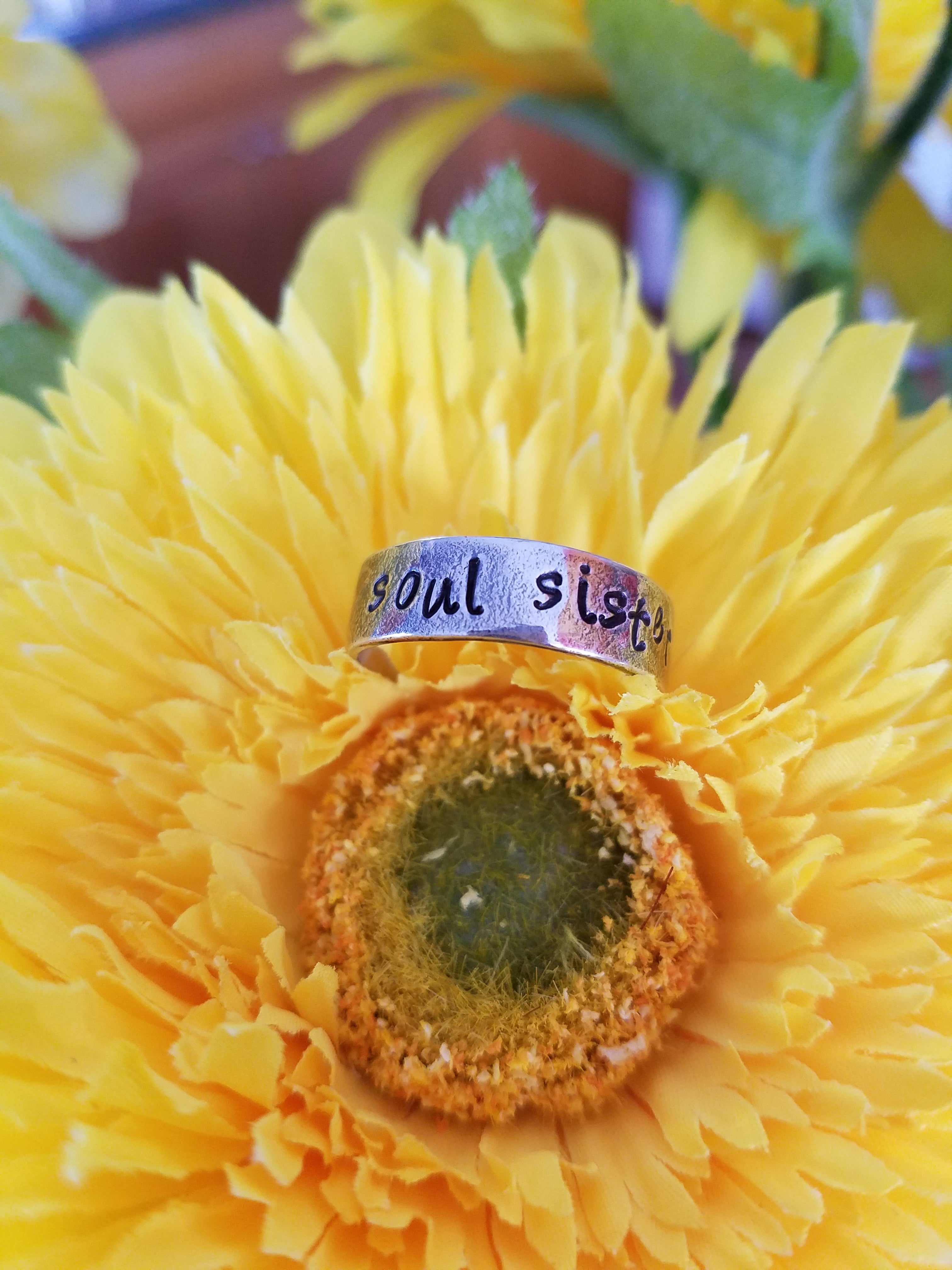 Wide .925 Sterling Silver Stamped Ring